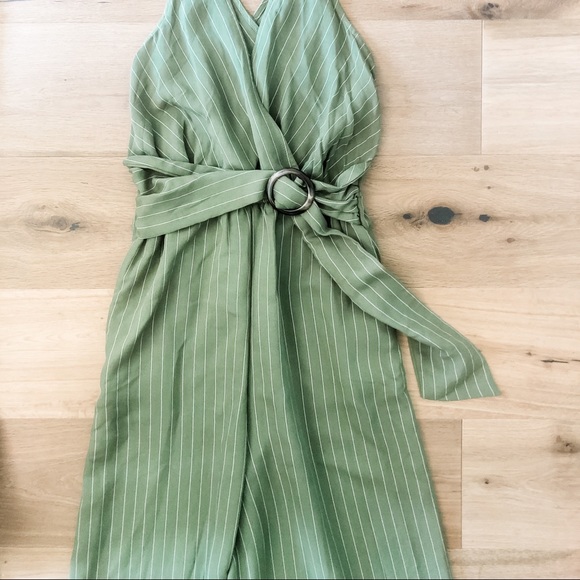 Flying Tomato Pants - Flying Tomato Jumpsuit Green Stripe with Belt